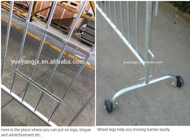 display of Galvanized Steel Road Crowd Control Barrier for Event