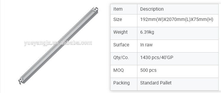 Parameters of Perforated Aluminium Scaffolding Plank In Layher Style