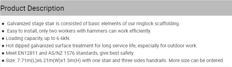 description about Scaffolding Stair System With Assembly Design For Event