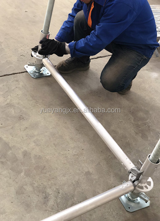 connection stage of All-round Ringlock Scaffolding Stair System For Work Platform مرحلة توصيل نظام السقالات الدائرية الشاملة لمنصة العمل