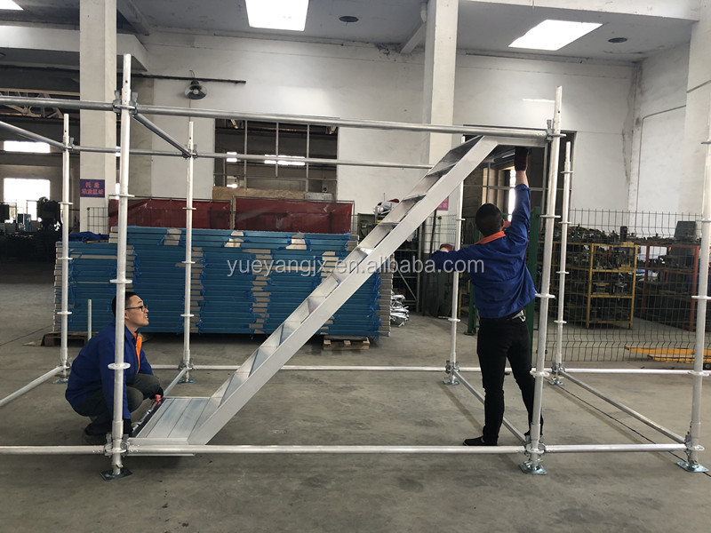Combination stage of All-round Ringlock Scaffolding Stair System For Work Platform مرحلة التجميع لنظام السقالات الدائرية الشاملة لمنصة العمل