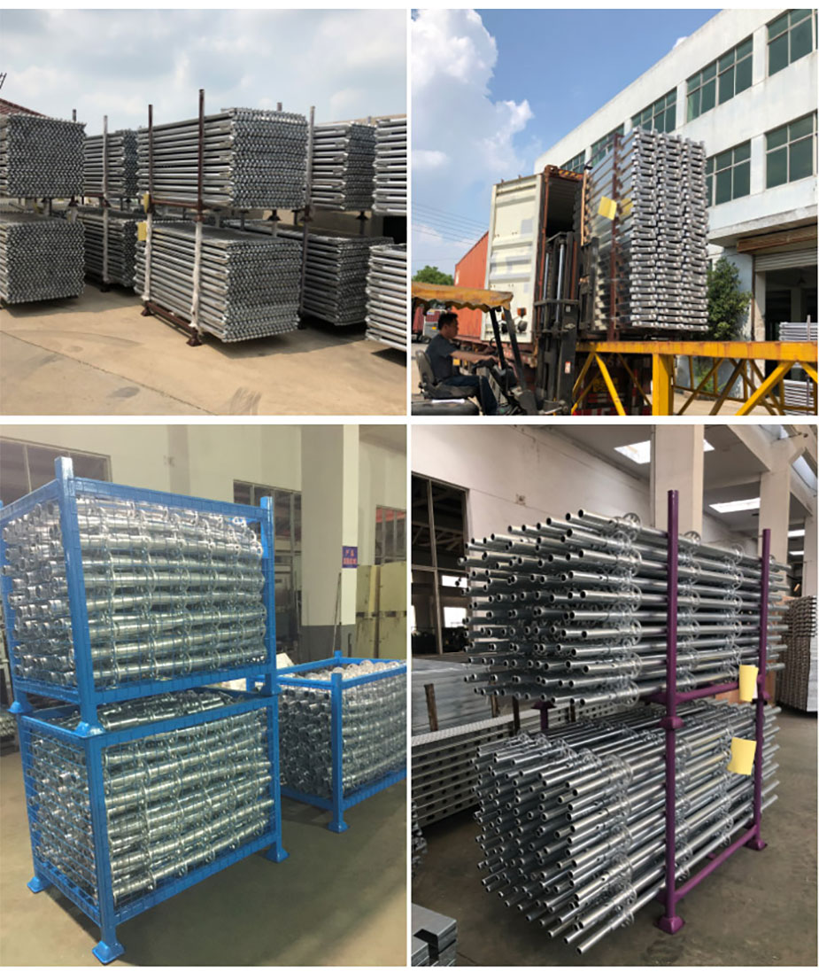 Packing of Galvanized Steel Allround Ringlock Scaffolding System For Round Tank Embalagem de sistema de andaime de aço galvanizado com trava circular para tanque redondo