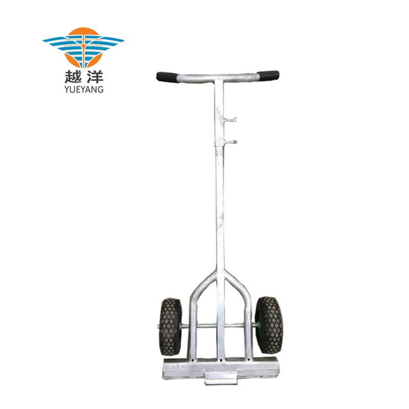 Galvanize Metal Stock Hand Pull Trolley with 2 Wheels for Goods Handing for Construction
