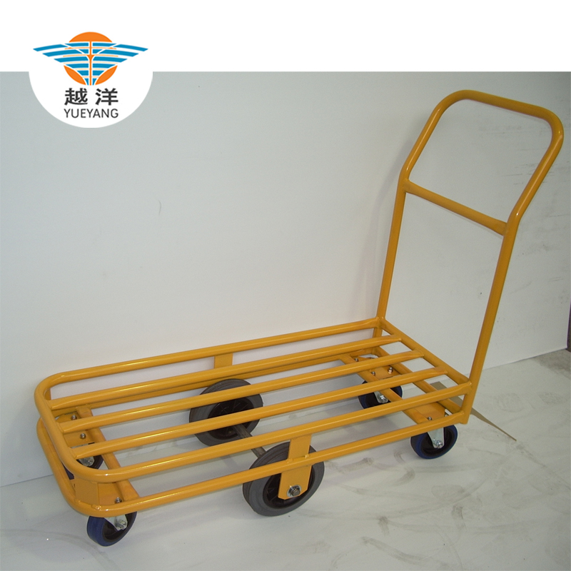 Heavy duty platform Tubular hand trolley with 6 wheels With competitive Price