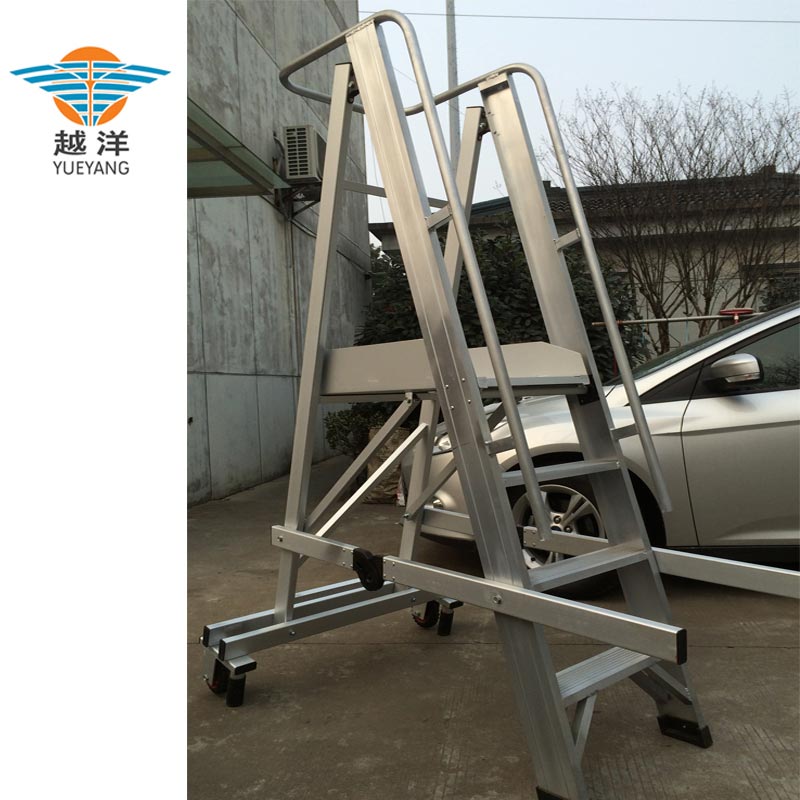 Aluminum Safety Step Ladder With Handrail
