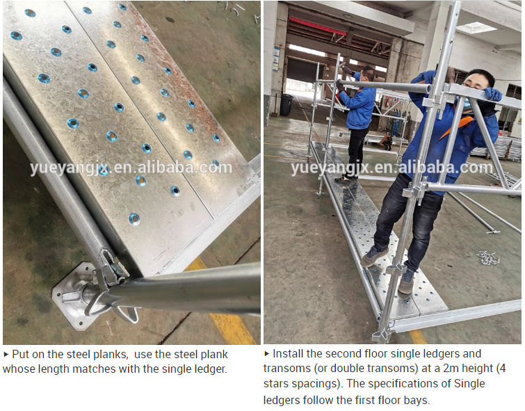 connection stage of Galvanized Kwikstage Scaffolding Plank Comply With BS1139 Standard For Building Work