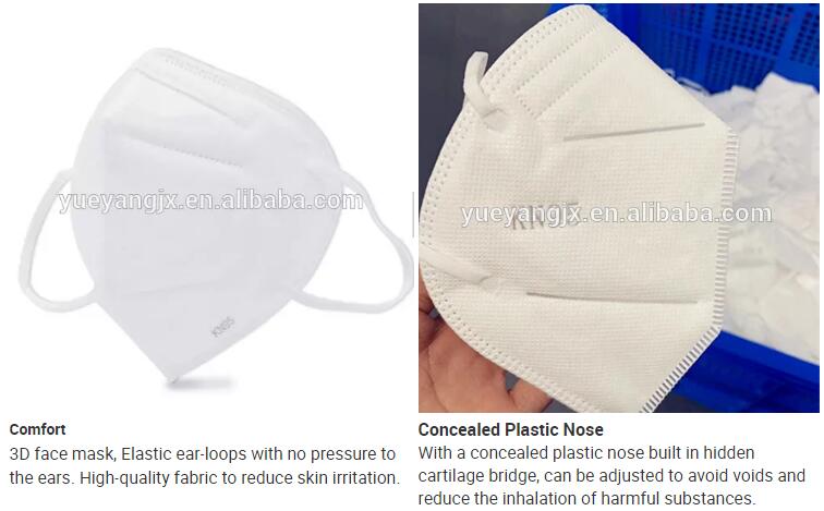 KN95 disposable protective masks detailed images