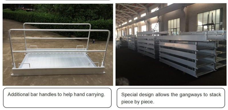 Effect drawing of High Strength Portable Aluminium Demountable Gangway with Ramp and Handrail