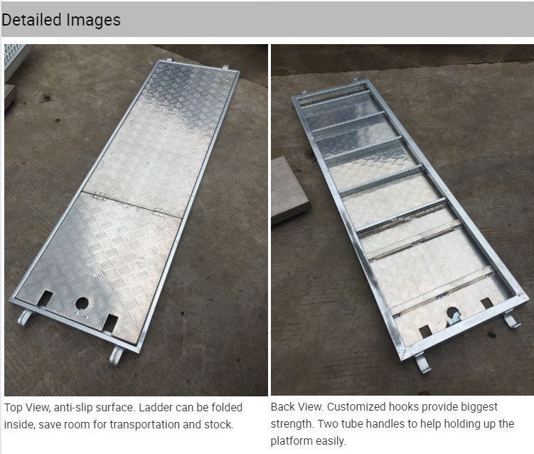 detail images about Aluminium Scaffold Trap Door Deck with Ladder for Construction Use