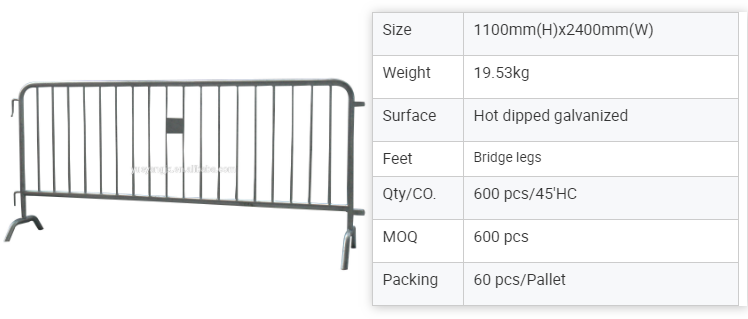 Parameters of Portable Crowd Control Barrier For Multi-Use
