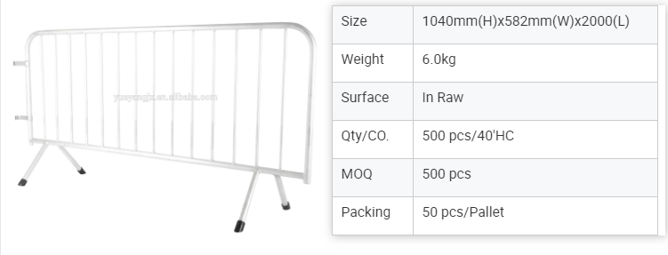 Parameters of Aluminum Crowd Control Barrier For Sale