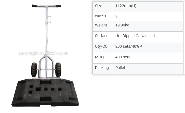 Parameters of Galvanize Metal Stock Hand Pull Trolley with 2 Wheels for Goods Handing for Construction