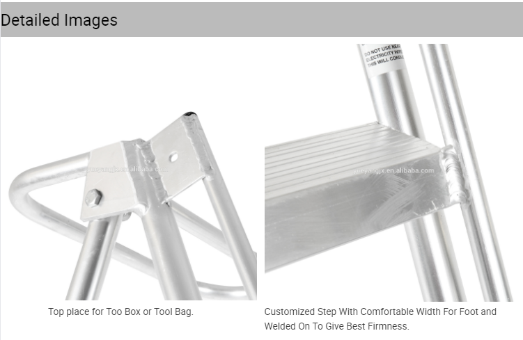 detail images about Aluminium Folding Step Ladder For More Possible Occasion