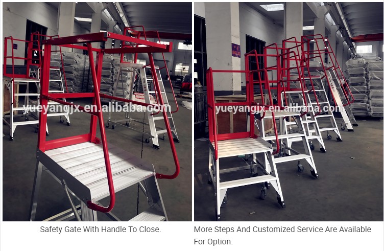 Effect drawing of Aluminium Industrial Step Ladder With Safety Handrail For Workshop Use