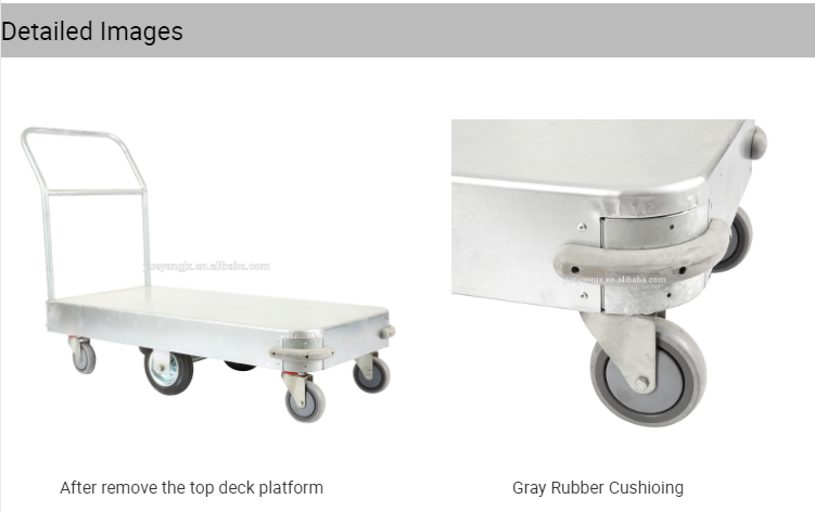 detail images about Galvanised steel hand trolley for use on commercial sites and warehouses
