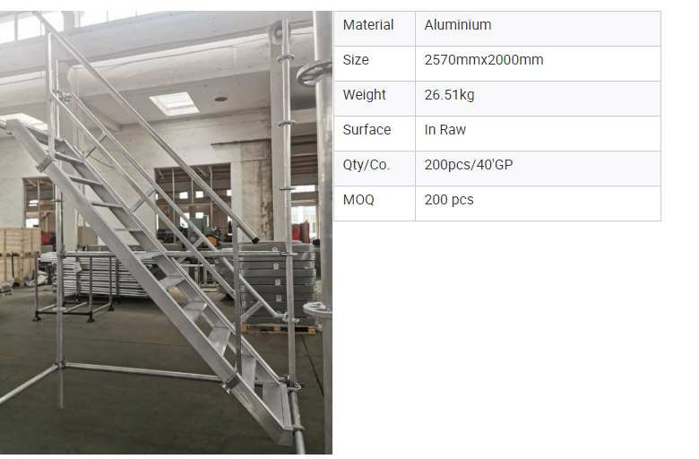 Parameters of Aluminium Scaffolding Stair Platform Ladder System