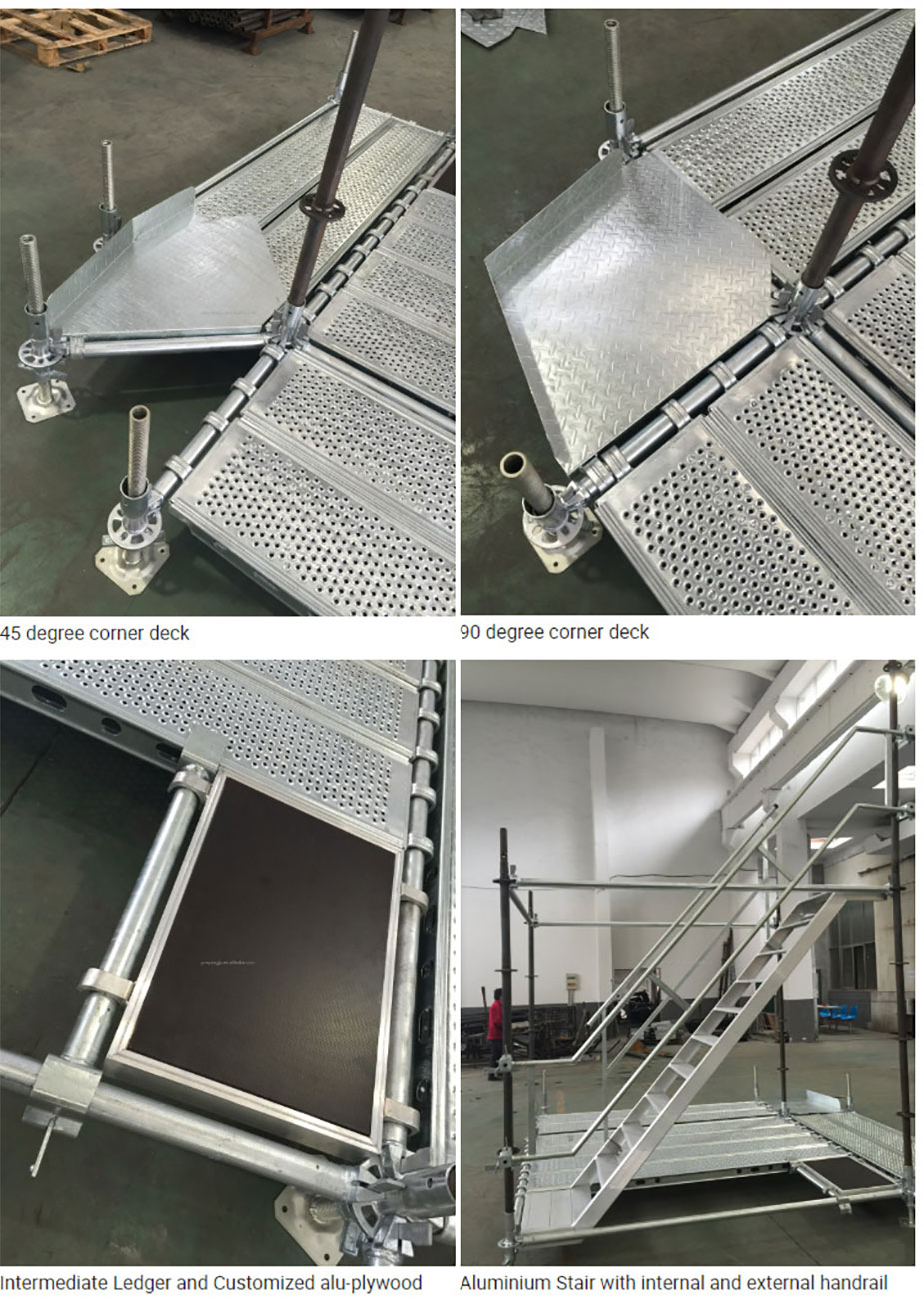 Descripción del sistema de andamios Layher Allround Ringlock de acero galvanizado para obras de construcción
