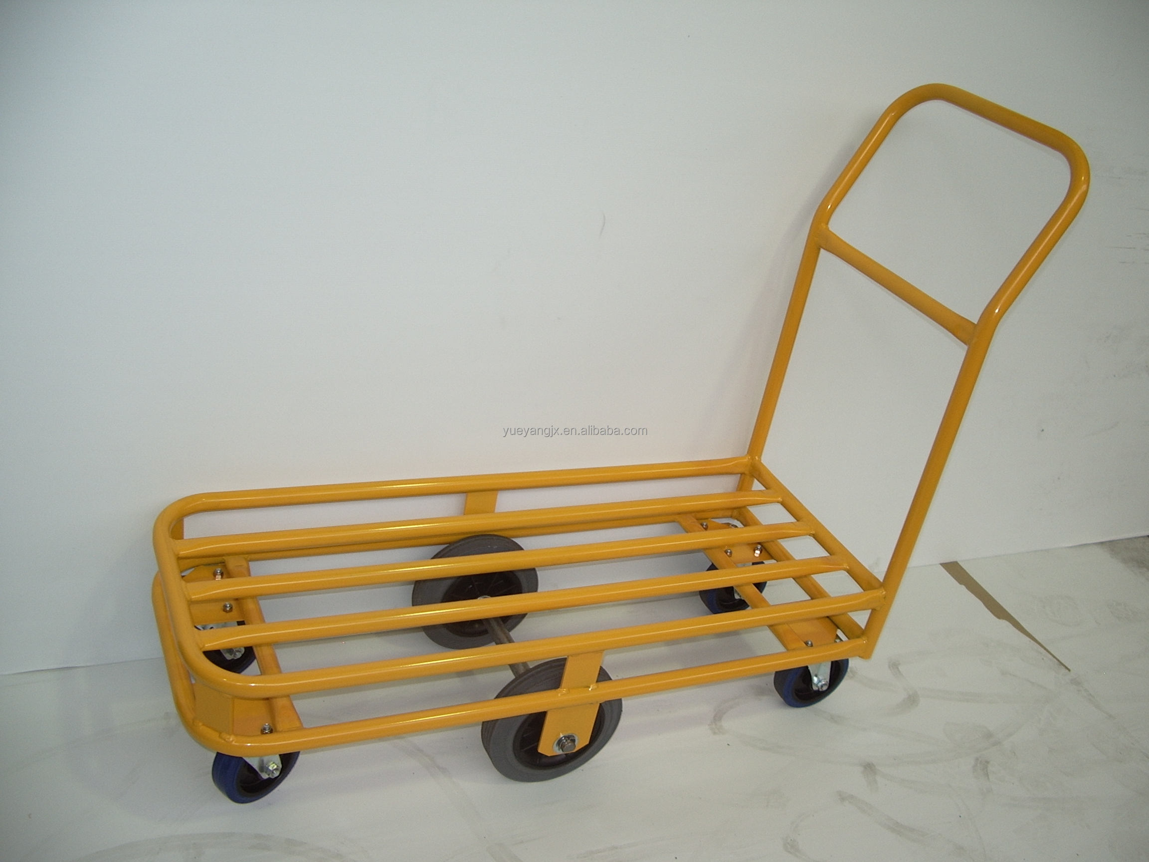 Chariot à main tubulaire à plateforme robuste avec 6 roues à prix compétitif